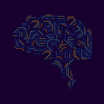 Brain circuit board. Artificial intelligent creative concept. Illustrazione stock