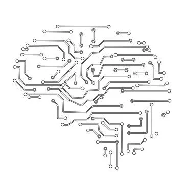 Brain Circuit Board Technology. Technological circuit board texture Stock Illustration