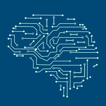 Brain Circuit Board Technology. Technological circuit board texture Stock Illustration