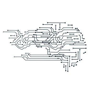 Brain Circuit Board Technology. Technological circuit board texture vector ep Stock Illustration