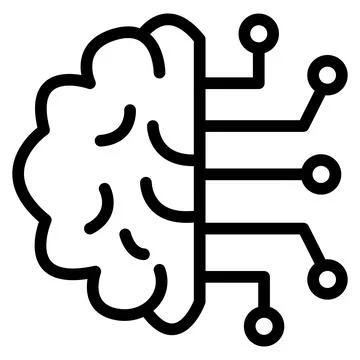 Brain circuit icon. AI Brain and Artificial Intelligence symbol. Stock Illustration