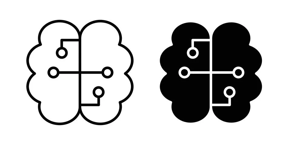 Brain circuit icon vector editable eps10 Stockillustratie