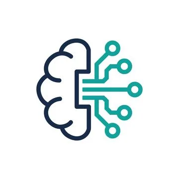 Brain Circuit Logo Design for AI Technology Branding. Stock Illustration