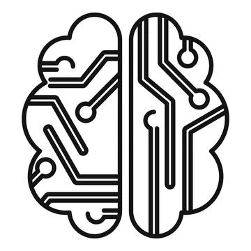 Brain circuit representing artificial intelligence concept Illustrazione stock