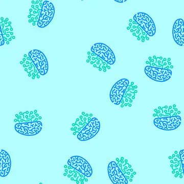 Brain circuitry neuroscience neurology vector seamless pattern Stock Illustration