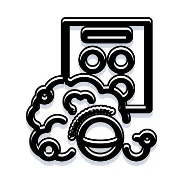 Brain cloud computing technology data ai icon 스톡 일러스트
