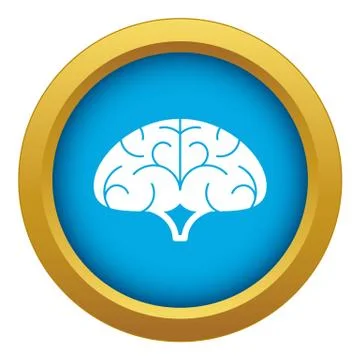 Brain cloud idea icon blue vector isolated Stock Illustration