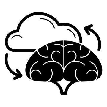 Brain cloud idea icon, simple style イラスト素材