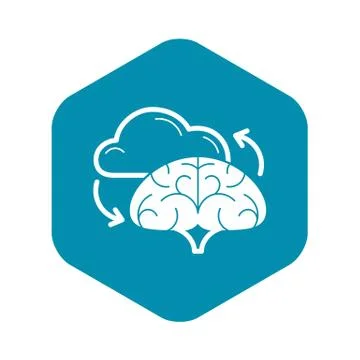 Brain cloud idea icon, simple style 스톡 일러스트