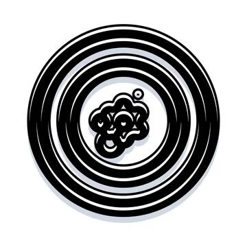 Brain cloud thought process radiating concentric circles Stock Illustration