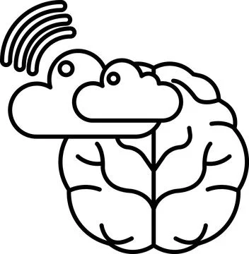 A brain with a cloud on top of it Illustrazione stock