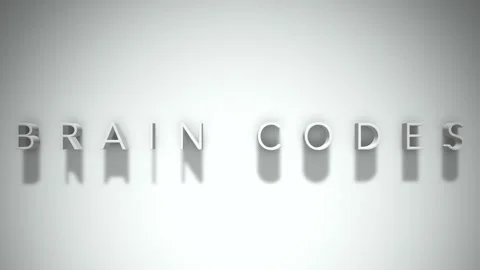 Brain Codes 3D title animation with shadows on a white background Stock Footage 296699481