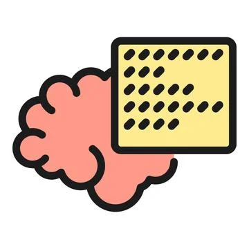 Brain coding icon vector flat 库存插图