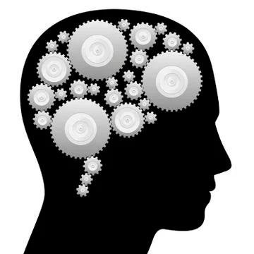Brain Cog Wheels Thinking Machine Stock Illustration