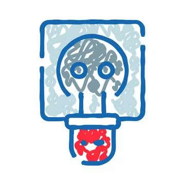 Brain with cognitive issues sketch icon Stock Illustration