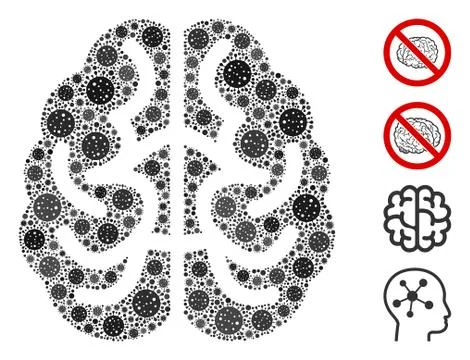 Brain Collage of CoronaVirus Elements イラスト素材