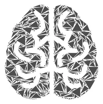 Brain Collage of Triangles 스톡 일러스트