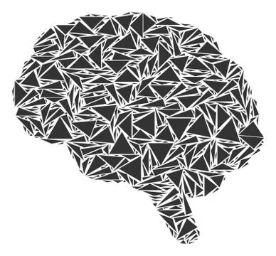 Brain Collage of Triangles Stock Illustration