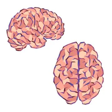 Brain color triangles Stock Illustration