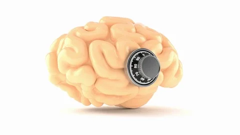 Brain with combination lock Stock Footage 73958069