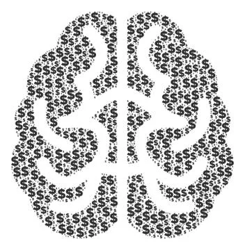 Brain Composition of Dollar and Dots Stock Illustration