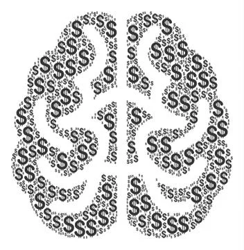 Brain Composition of Dollar Illustrazione stock