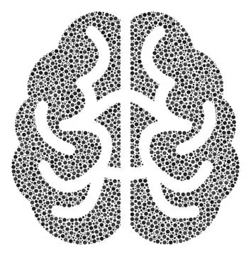 Brain Composition of Dots 스톡 일러스트