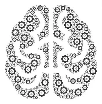 Brain Composition of Gear Stock Illustration