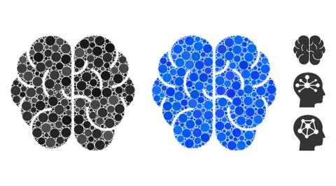 Brain Composition Icon of Circles 스톡 일러스트