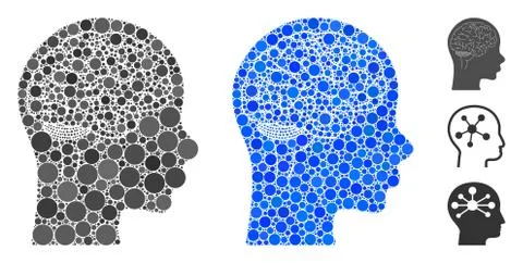 Brain Composition Icon of Circles Illustrazione stock