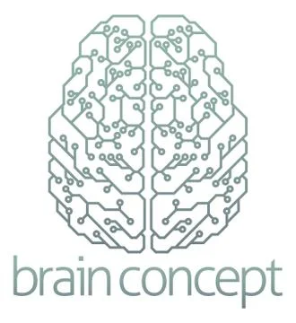 Brain computer circuit design Stock Illustration
