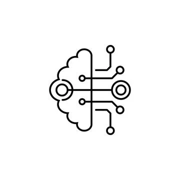 Brain, computer, cyber, intelligence, interface icon. Element of future Stock Illustration
