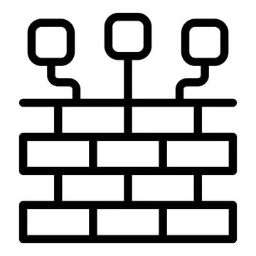 Brain computer icon outline vector. Factory engineer Stock Illustration