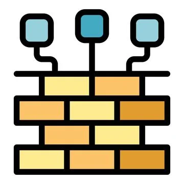 Brain computer icon vector flat Stock Illustration