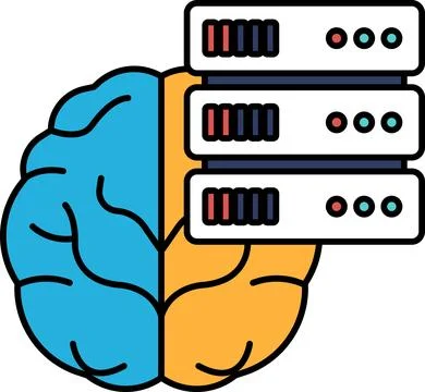 A brain with a computer inside of it Stockillustratie