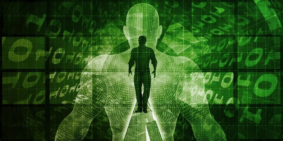 Brain Computer Interface Illustrazione stock