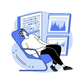 Brain-computer interface isolated cartoon vector illustrations. Illustrazione stock