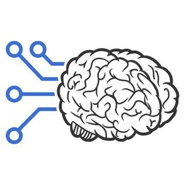 Brain Computer Interface Vector Icon Stock Illustration