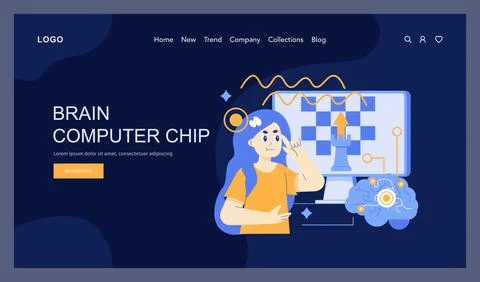 Brain Computer Interface Vector illustration Stock Illustration