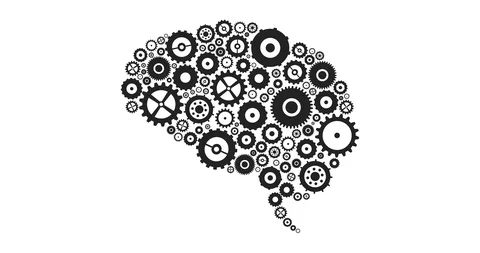 Brain Concept Of Cogs And Gears Spinning Animation Saved With Alpha Channel Stock Footage 88133127