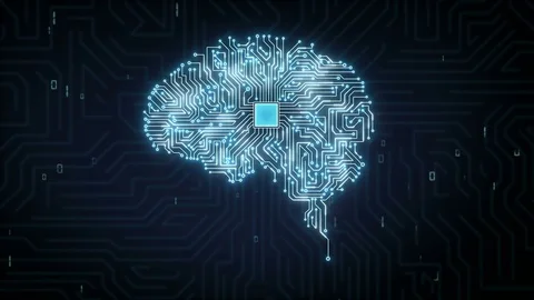 Brain connected CPU chip, 4K size movie.grow artificial intelligence. Stock Footage 81693478
