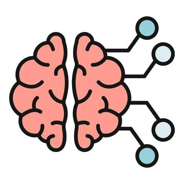 Brain connecting with artificial intelligence and neural network Stockillustratie