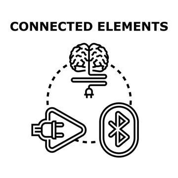 Brain connecting concepts with digital and electric elements 스톡 일러스트