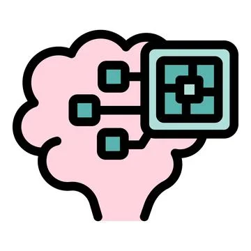 Brain connecting to digital processor, artificial intelligence and machine .. イラスト素材