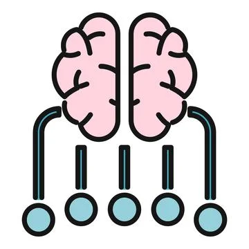 Brain connecting nodes representing intelligence information processing Stock Illustration