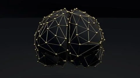 Brain connection gold Illustrazione stock