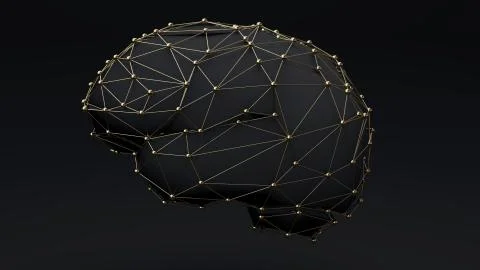 Brain connection gold Illustrazione stock