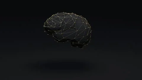 Brain connection gold Illustrazione stock