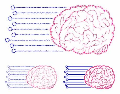 Brain connections Composition Icon of Humpy Items Stock Illustration