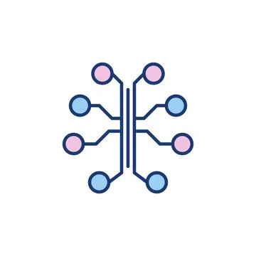 Brain Connections vector Neural Network colored icon Stock Illustration